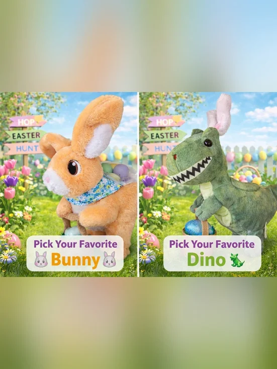 Easter Bunny 🐰 or Dino 🦖 Plush | Dancing Egg Laying Musical Toy | You Choose - Picture 1 of 3
